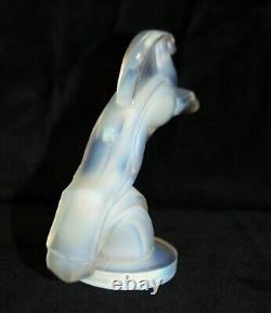 Gorgeous Art Deco French Sabino Blue Opalescent Art Glass Gazelle Car Mascot