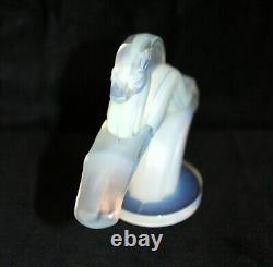 Gorgeous Art Deco French Sabino Blue Opalescent Art Glass Gazelle Car Mascot