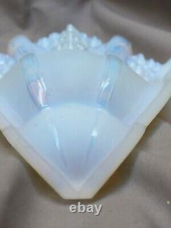 Gorgeous Set 3 Anglewall Light Sconces ART DECO Opalescent Glass signed EZAN