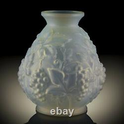 Grapes Vase Art Deco Opalescent Glass vase by Etaleune circa 1930