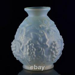Grapes Vase Art Deco Opalescent Glass vase by Etaleune circa 1930
