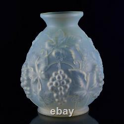 Grapes Vase Art Deco Opalescent Glass vase by Etaleune circa 1930