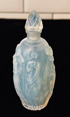 HTF Sabino Opalescent Art Glass Perfume Bottle Nude Dancing Nymphs Art Nouveau