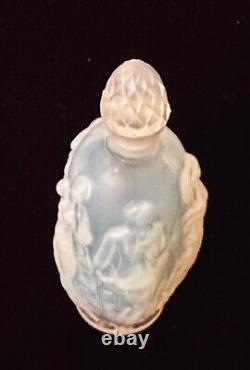 HTF Sabino Opalescent Art Glass Perfume Bottle Nude Dancing Nymphs Art Nouveau