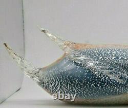 HUGE 15 vintage Murano Formia Mian Giuliano silver foil glass duck sculpture
