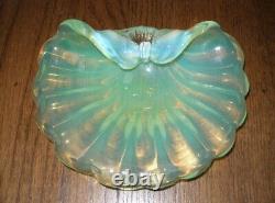 Heavenly MURANO Mind Blowing OPALESCENT Glass Bowl SHELL SCULPTURE Colors CHANGE