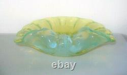 Heavenly MURANO Mind Blowing OPALESCENT Glass Bowl SHELL SCULPTURE Colors CHANGE