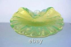 Heavenly MURANO Mind Blowing OPALESCENT Glass Bowl SHELL SCULPTURE Colors CHANGE