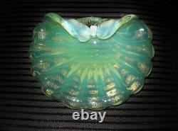 Heavenly MURANO Mind Blowing OPALESCENT Glass Bowl SHELL SCULPTURE Colors CHANGE