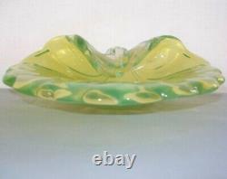 Heavenly MURANO Mind Blowing OPALESCENT Glass Bowl SHELL SCULPTURE Colors CHANGE