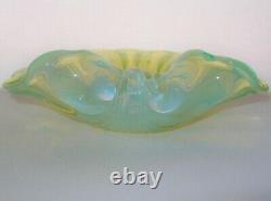 Heavenly MURANO Mind Blowing OPALESCENT Glass Bowl SHELL SCULPTURE Colors CHANGE