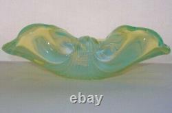 Heavenly MURANO Mind Blowing OPALESCENT Glass Bowl SHELL SCULPTURE Colors CHANGE