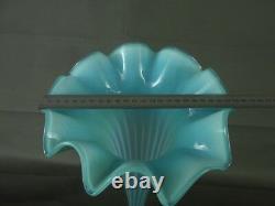 Huge Blue Vaseline Glass Vase