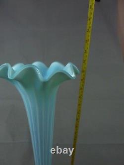 Huge Blue Vaseline Glass Vase