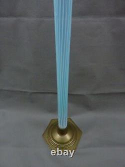 Huge Blue Vaseline Glass Vase