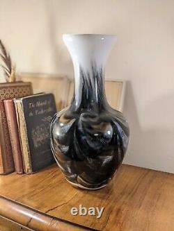 Huge Vintage Carlo Moretti Empoli Mid-Century 70s Marbled Opaline Art Glass Vase