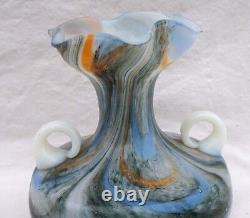 Italian Art Glass Large Opaline Vase Firenze Empoli Mid Century