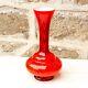 Italian Vintage Mcm Red & Black Cased Opaline Art Glass Vase V B Florence Empoli
