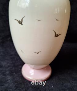 Josef Ahne Opaline Hand Painted Cherub Art Glass Vase 19th Century Signed