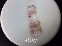 Josef Ahne Opaline Hand Painted Cherub Art Glass Vase 19th Century Signed