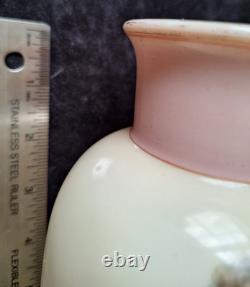 Josef Ahne Opaline Hand Painted Cherub Art Glass Vase 19th Century Signed