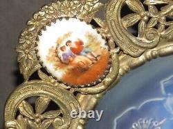 Julien Art Deco French Opalescent Square Bowl with Bird and Blossom Motif