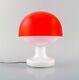 Kastrup / Holmegaard. Rare Bowler Table Lamp In White And Red Opaline Glass