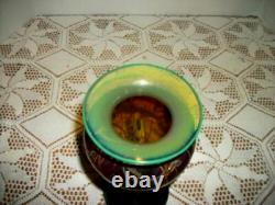 Kerry Art Glass Vase Michael Harris Peacock Feathers Handblown Opaline Ireland