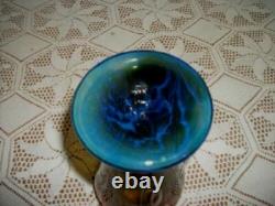 Kerry Art Glass Vase Michael Harris Peacock Feathers Handblown Opaline Ireland
