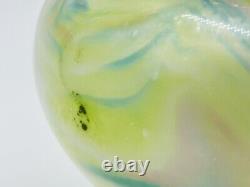 Kralik Glass Vase Opalescent Bowl With Bronze Frog Art Nouveau Czechoslovakia