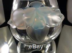 LALIQUE Crystal ORCHIDEE VASE Orchid Opalescent/Clear