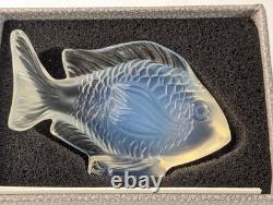 LALIQUE France Fish DAMSEL FISH Opalescent Crystal Glass Figurine Boxed Signed