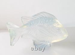 LALIQUE France Fish DAMSEL FISH Opalescent Crystal Glass Figurine Boxed Signed