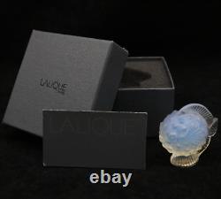 LALIQUE France Opalescent PUFFER FISH Art Glass Sculpture in BOX