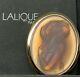 Lalique Opalescent Clemence Cameo Brooch Gold Plated With Box