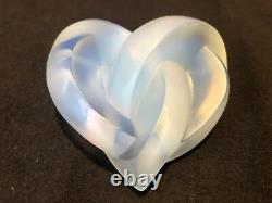 Lalique Crystal Opalescent Entwined Knotted Heart Paperweight France