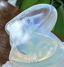 Lalique French Crystal Opalescent Cherub Angel Mint Signed Rare Authentic