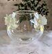 Lalique Orchidee (orchid) Vase Clear Crystal With Attached Opalescent Orchids