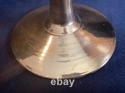 Large 15 Tall Vintage Venetian Blue Opaline Glass Vase Gold Encrusted & Floral