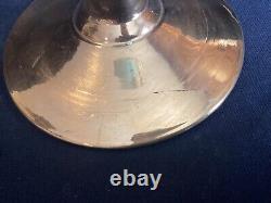Large 15 Tall Vintage Venetian Blue Opaline Glass Vase Gold Encrusted & Floral