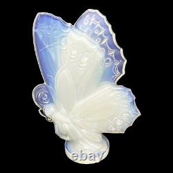 Large 1930s Sabino Paris Opalescent Closed Wings Crystal Butterfly 6 x 5 NWOB