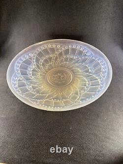 Large Art Deco Opalescent Glass Bowl Centrepiece With Stand France 1930s