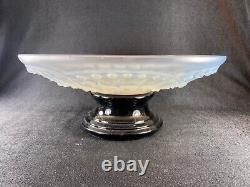 Large Art Deco Opalescent Glass Bowl Centrepiece With Stand France 1930s
