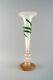 Large Art Nouveau Opaline Glass Vase With Green Snake