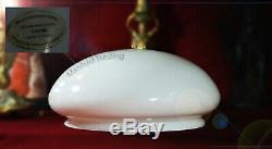 Large French Opaline milk glass Art Deco pendant industrial vintage Vienne Light