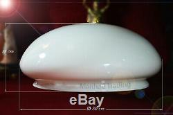 Large French Opaline milk glass Art Deco pendant industrial vintage Vienne Light