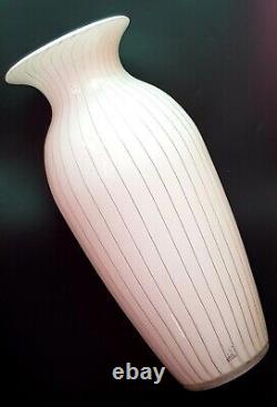 Late 20th Century Hand Blown Italian Opaline Glass Vase By VAE. 44cm Tall, 5KG