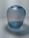 Leon Applebaum Vase, Blown Glass, Opalescent Light Blue, Signed 6 1/2 Tall