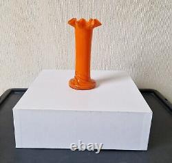 Loertz Art Deco Vase Opaline Orange Tango Glass by Michael Powolny Vintage Rare