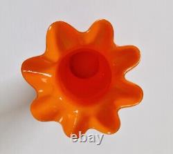 Loertz Art Deco Vase Opaline Orange Tango Glass by Michael Powolny Vintage Rare
